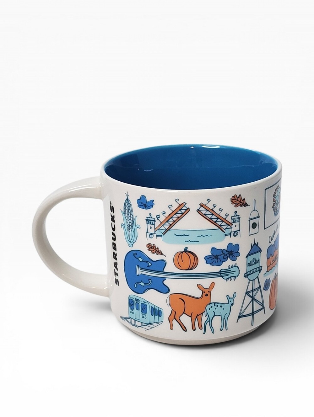 Starbucks Been There Series Illinois Ceramic Coffee Mug 14 oz Excellent